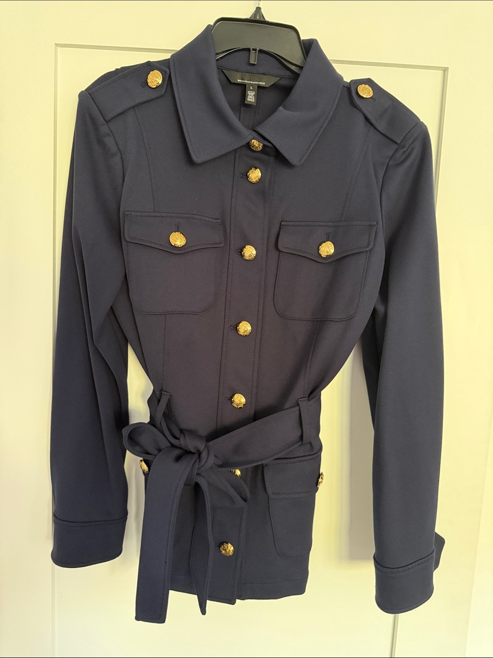 White House Black Market Navy Utility Jacket with Gold Buttons - Worn once!